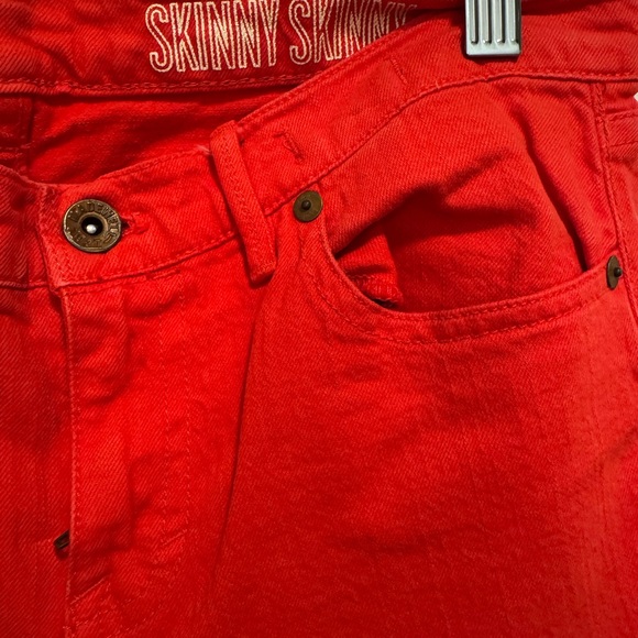 Madewell Bright Red Denim Skinny Jeans - Picture 4 of 6